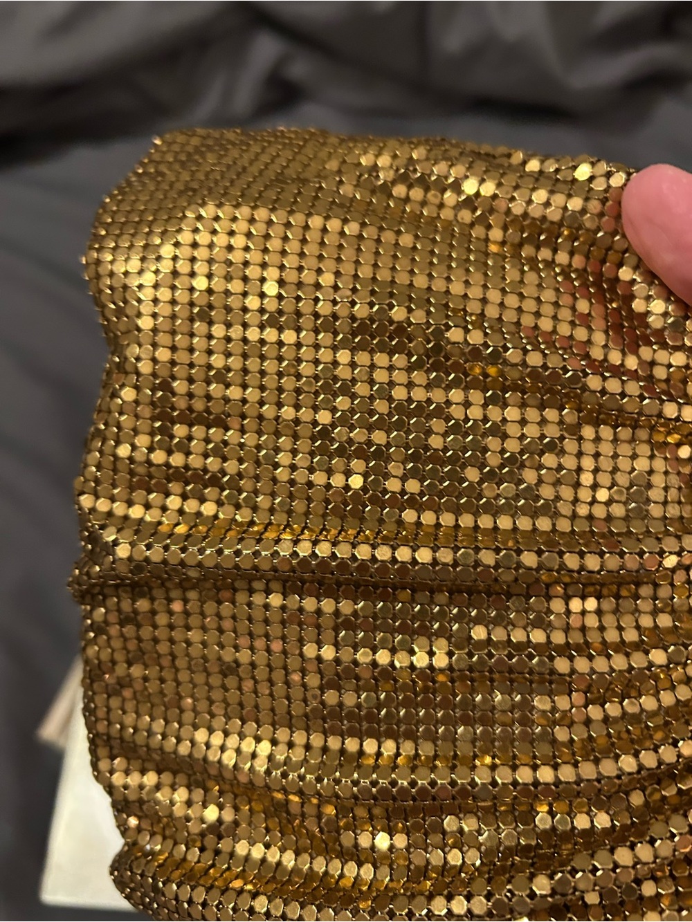 Gold Sequin Evening Chain Bag - Picture 8 of 10